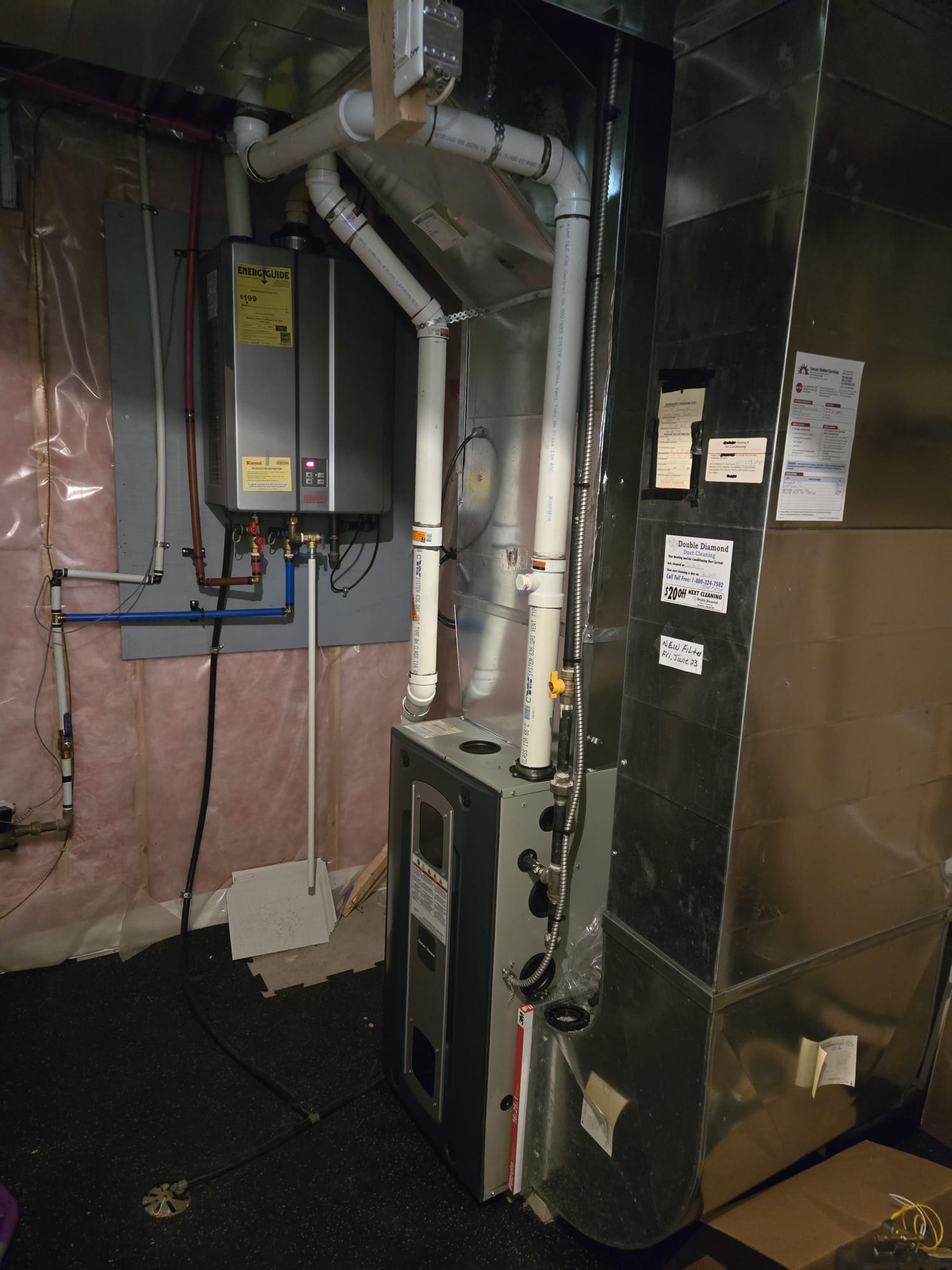 High-efficiency backup and heating system installation